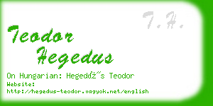 teodor hegedus business card